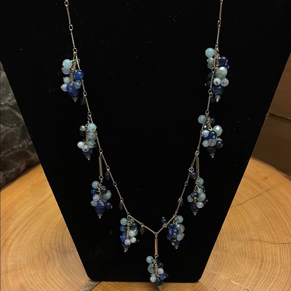 Jewelry - Blue Bead Cluster Necklace - Women Jewelry
